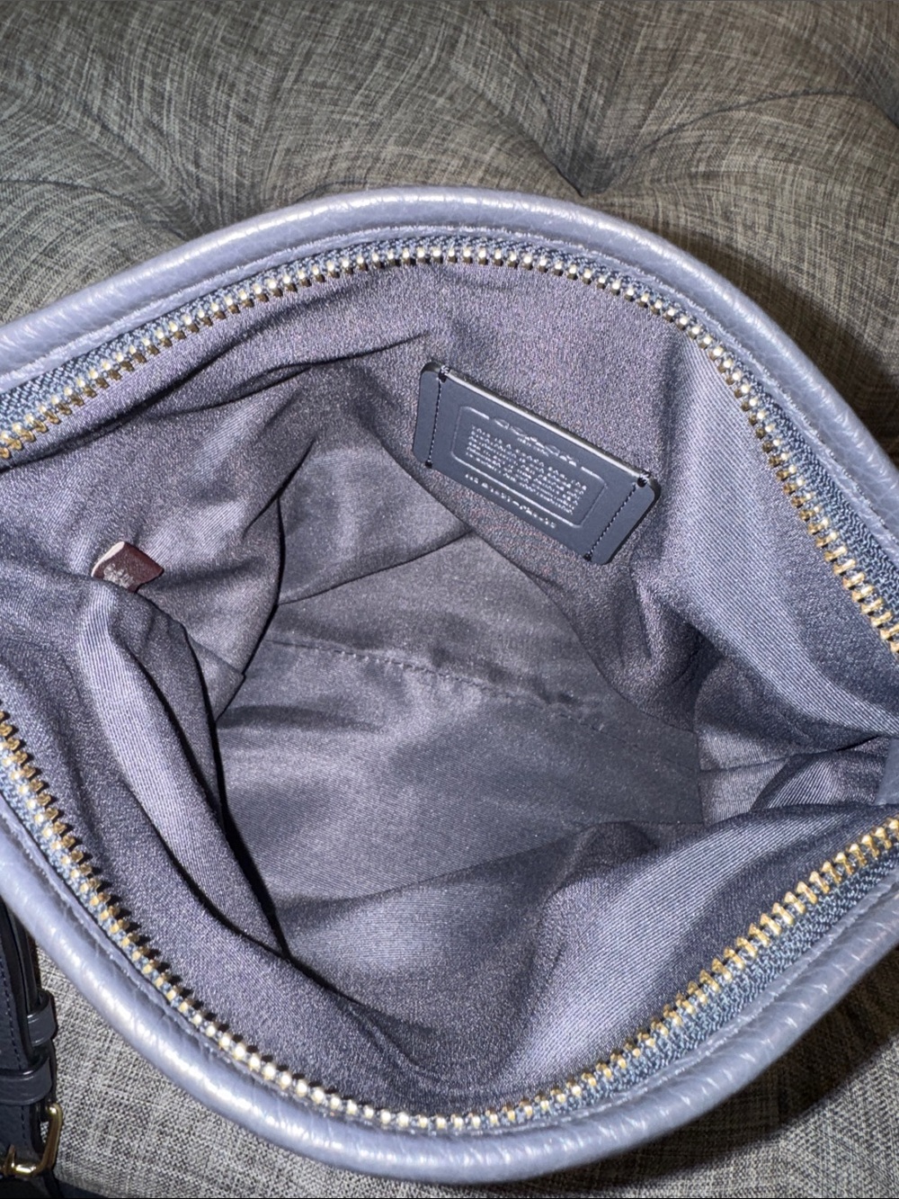 Coach Bag Dark Navy Pebbled Leather File Crossbody - Picture 12 of 17